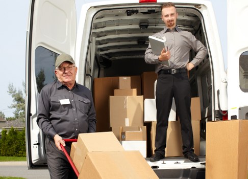 Van removal team preparing for a local flat move in Earls Court