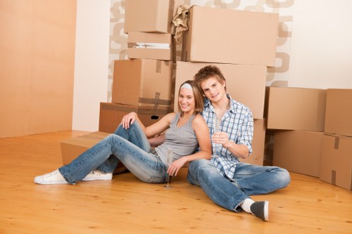 House removals team preparing a move in Earls Court