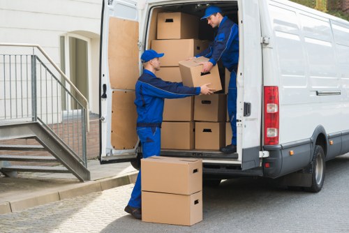 Commercial relocation support with a local removal van