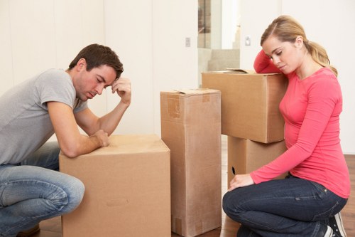 Furniture and boxes being loaded for an Earls Court move