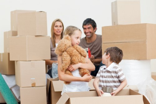 Earls Court house removal service with boxes and equipment